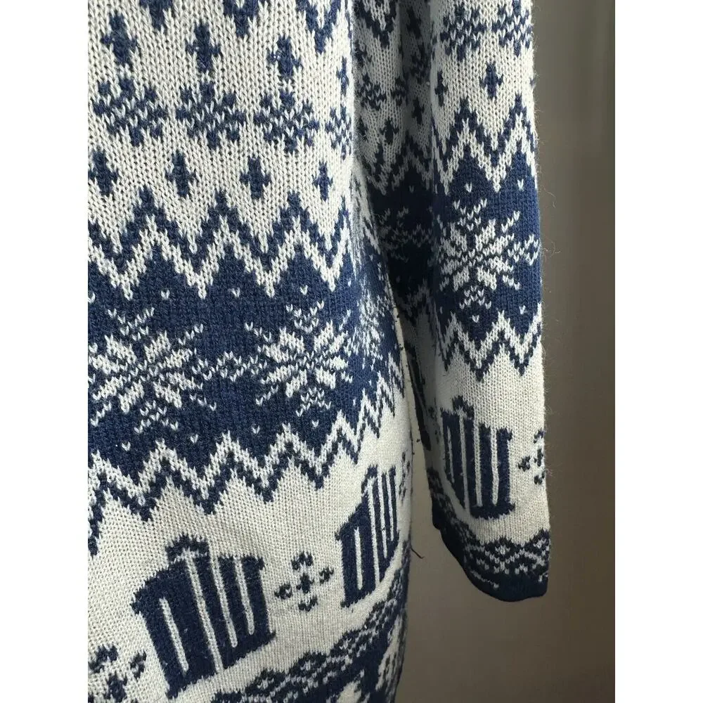Hot Topic x Doctor Who Fair Isle Open Cardigan Drape Blue & White Plus Size 2X - Picture 10 of 16
